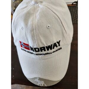 Norway Ball Cap White Washed Cotton with Moose